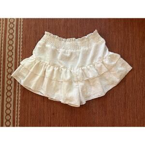 Shein White Ruffled Mini Skort‎ Size Large